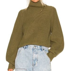 Olive green turtleneck sweater